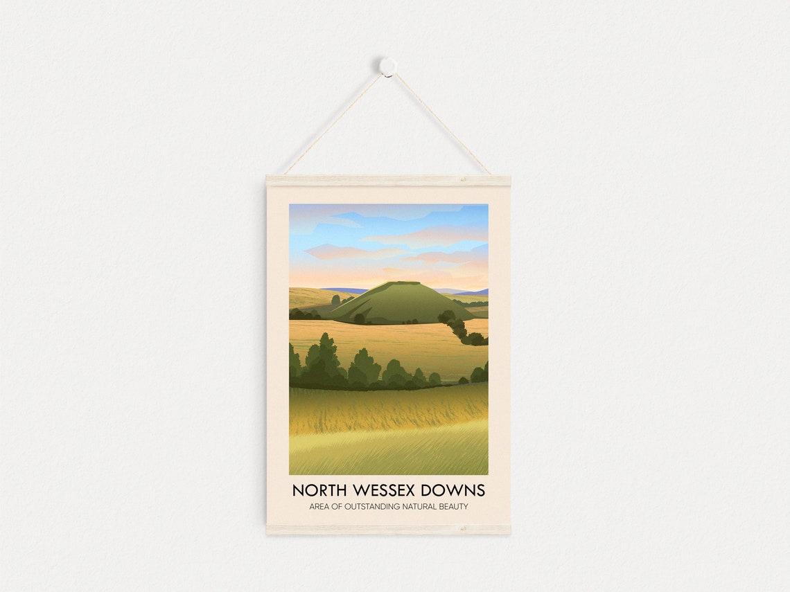 North Wessex Downs Aonb Poster Silbury Hill Uffington Horse White Horse Hill Vale Of Pewsey Avebury Stone Circle Vintage Travel Poster - Image 4