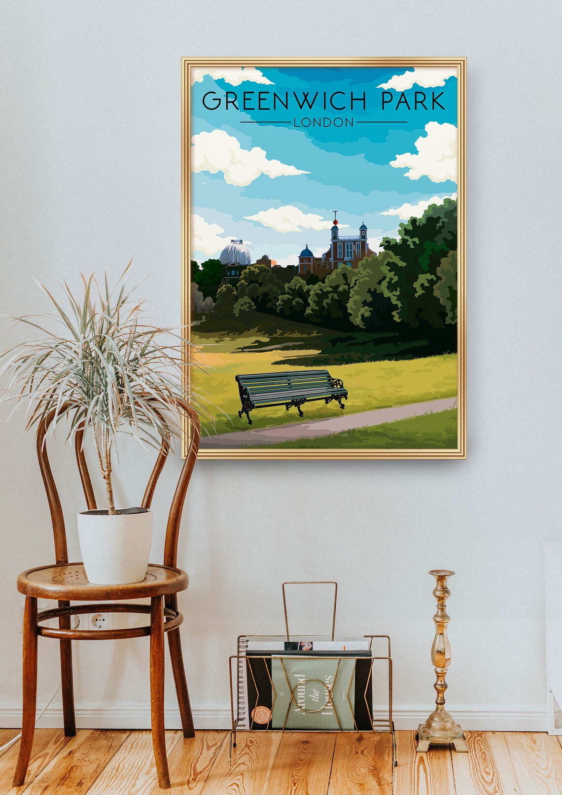 Greenwich Park London Travel Poster, River Thames - Image 2