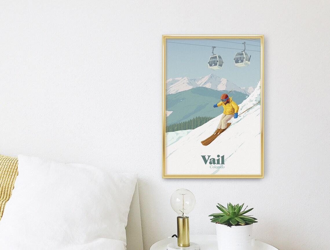 Vail Colorado Ski Resort Travel Poster, Rocky Mountains - Image 3