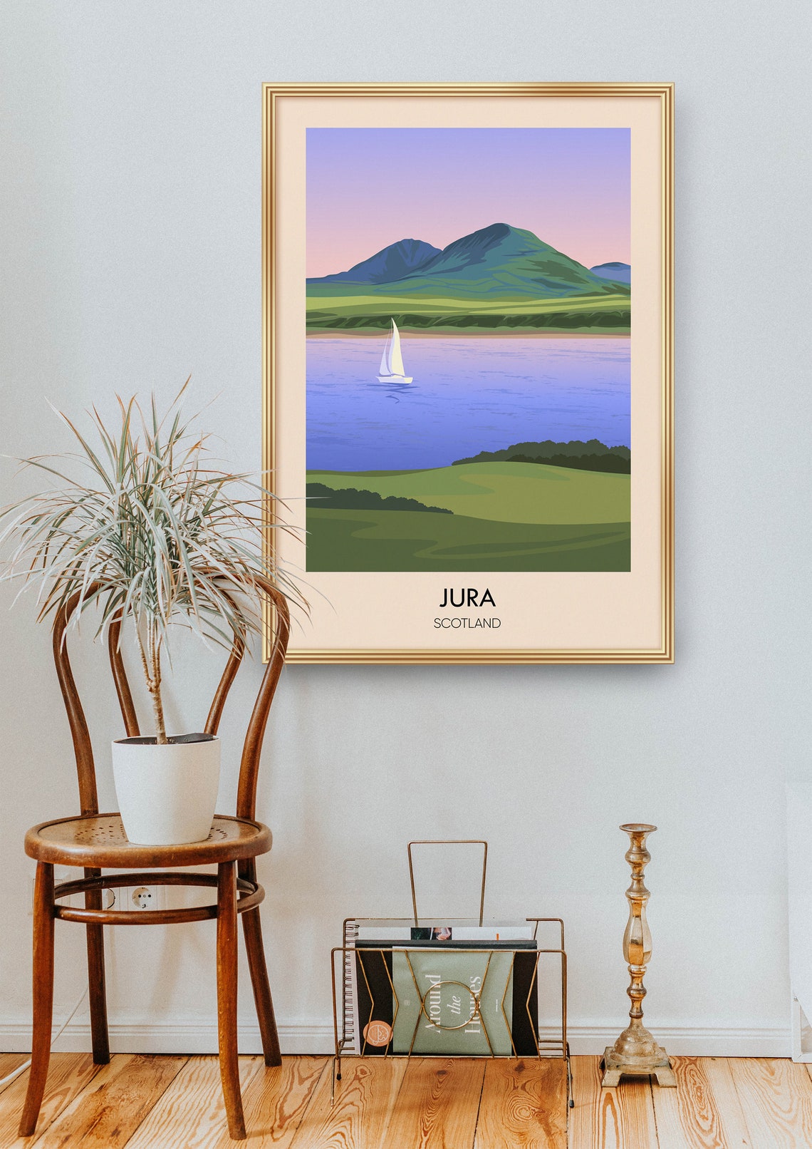 Jura Poster Scotland Inner Hebrides Islay Craighouse Scottish Island Vintage Travel Print Scottish Munros Paps Of Jura Hiking Art - Image 2