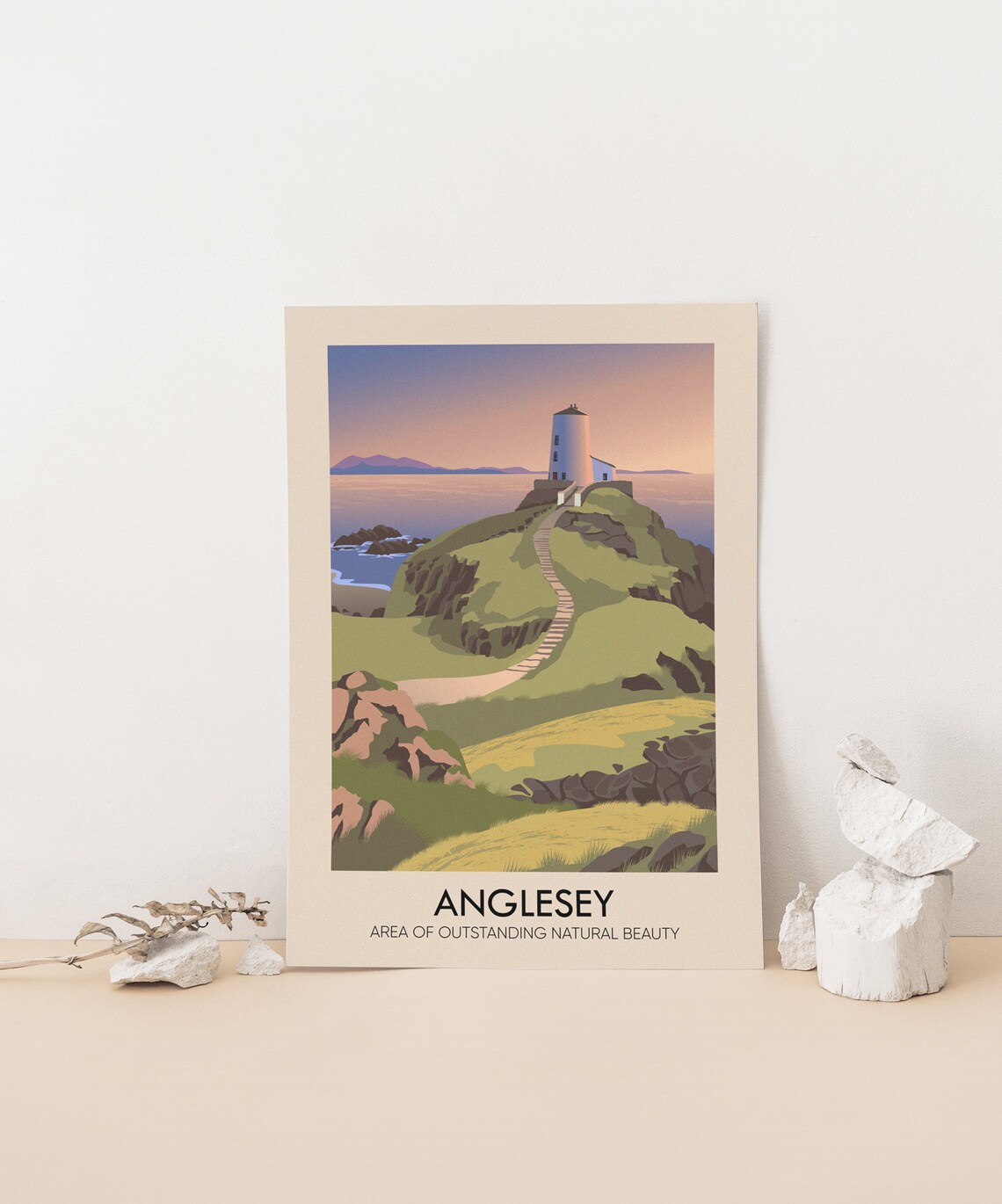 Anglesey AONB Vintage Travel Poster, North Wales - Image 4