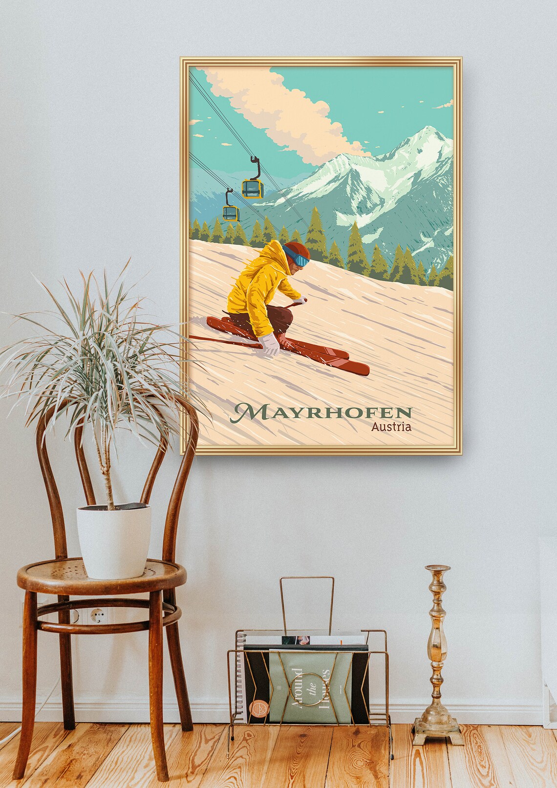 Mayrhofen Vintage Ski Resort Travel Poster - Image 2