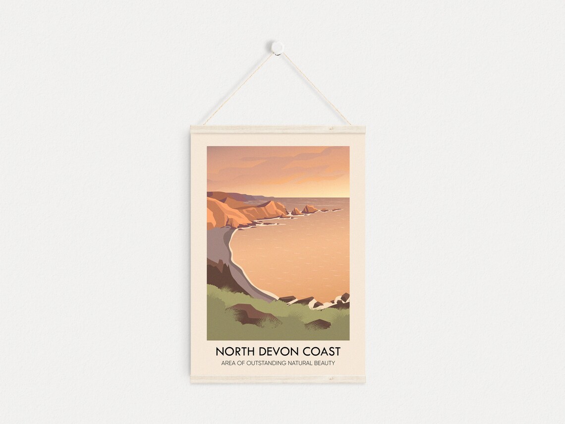 North Devon Coast Vintage Travel Poster, Seaside - Image 4