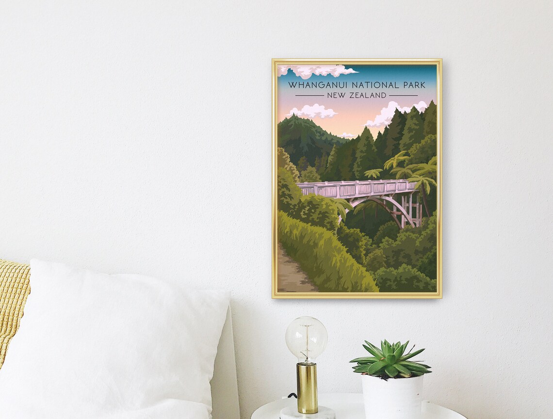 Whanganui National Park New Zealand Bridge to Nowhere Poster - Image 3