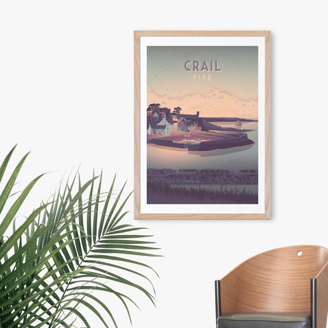 Crail Fife Scotland Fishing Village Harbour Twilight Travel Poster - Image 3