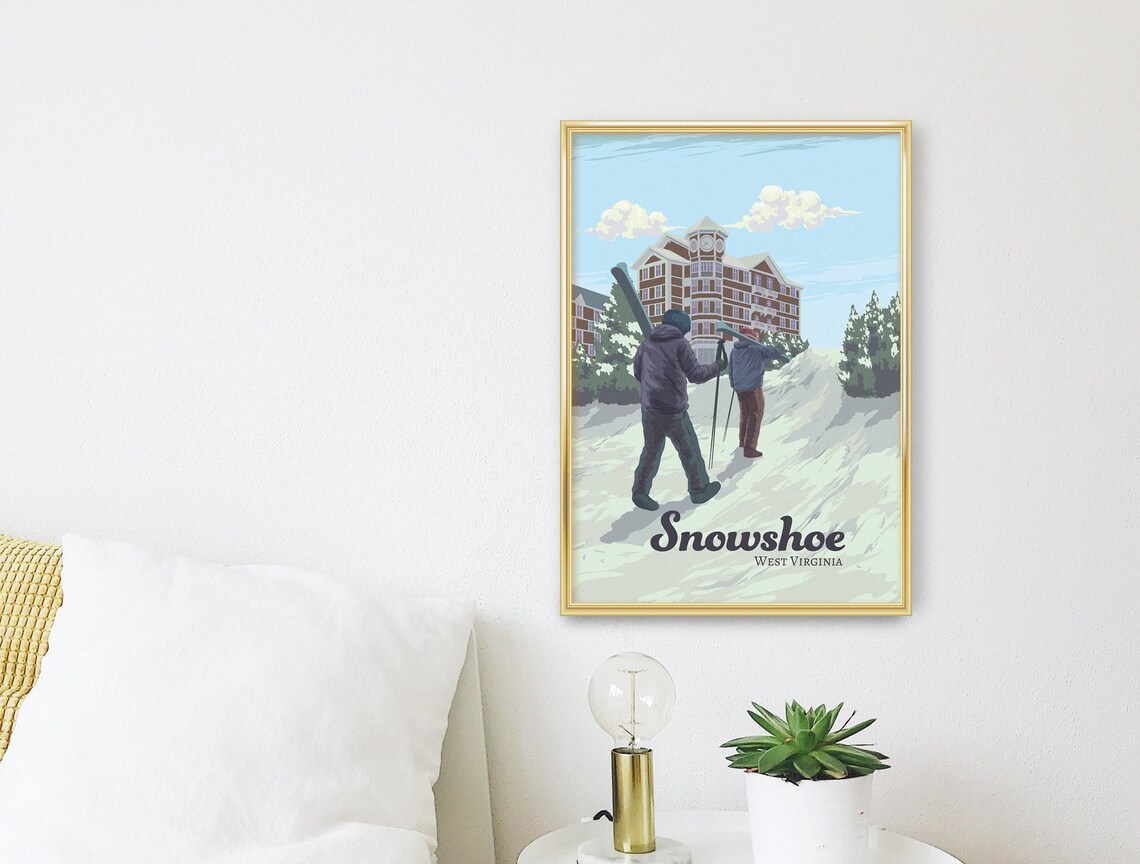 Snowshoe West Virginia Vintage Travel Poster, Ski Area - Image 3