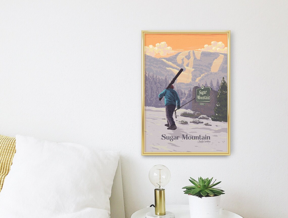 Sugar Mountain North Carolina Travel Poster, Appalachian Mountains - Image 3