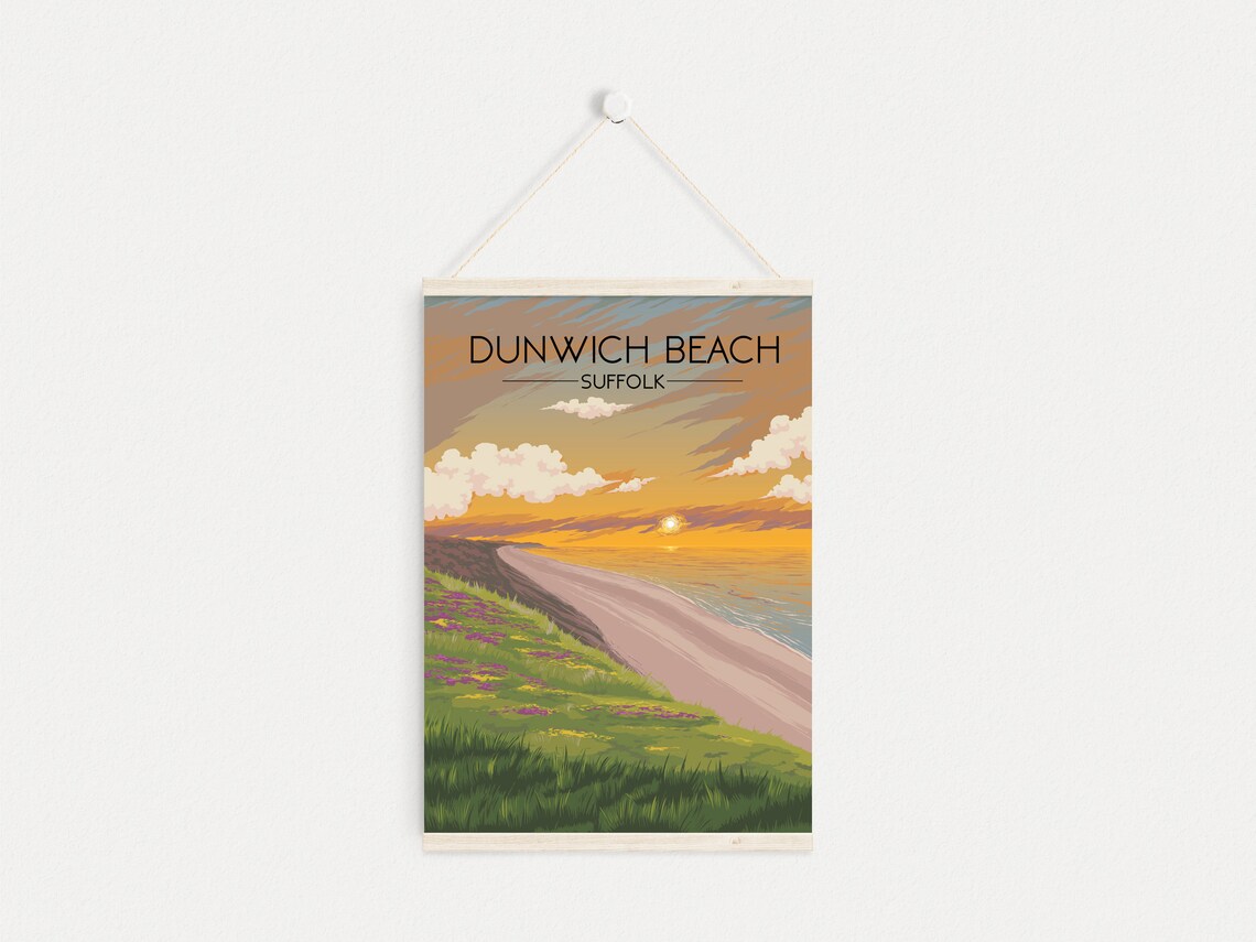 Dunwich Beach Vintage Travel Poster, Suffolk Coast - Image 4