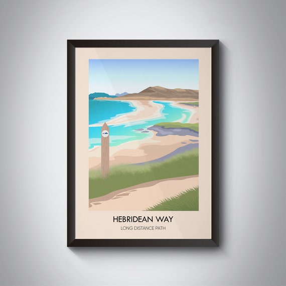Hebridean Way Long Distance Coastal Trail Hiking Poster Scotland Outer Hebrides