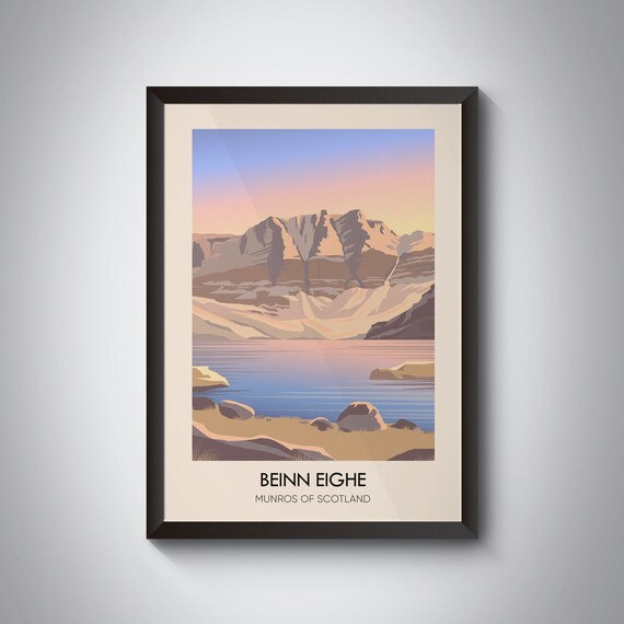 Beinn Eighe Munros Of Scotland Dawn Loch Mountain Landscape Poster