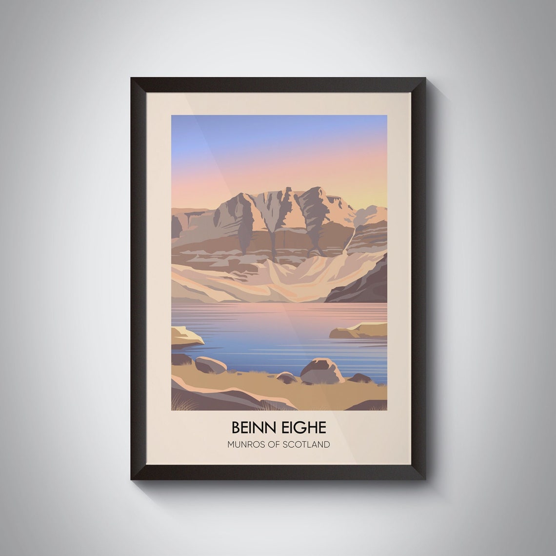 Beinn Eighe Munros Of Scotland Dawn Loch Mountain Landscape Poster