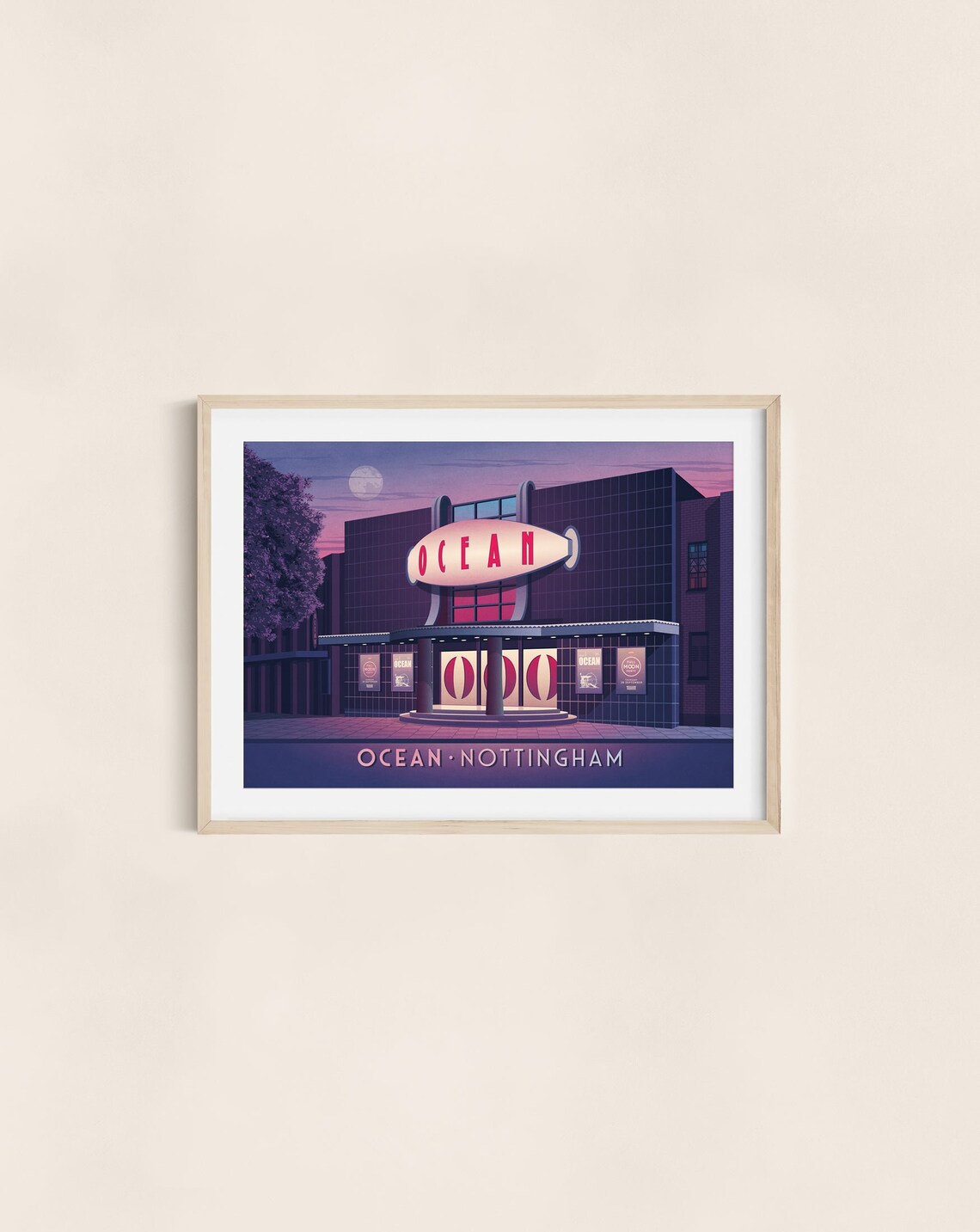 Ocean Nottingham Nightclub Moonlight Sign Vintage Venue Travel Poster - Image 3
