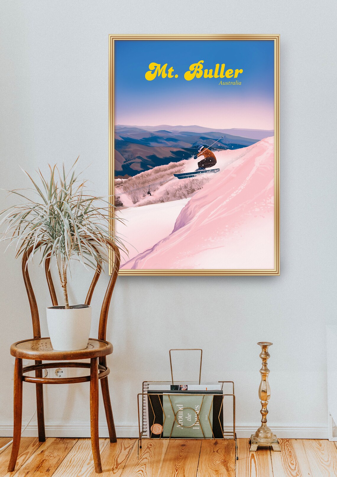 Mt Buller Vintage Ski Poster, Victorian Alps Travel Poster - Image 2