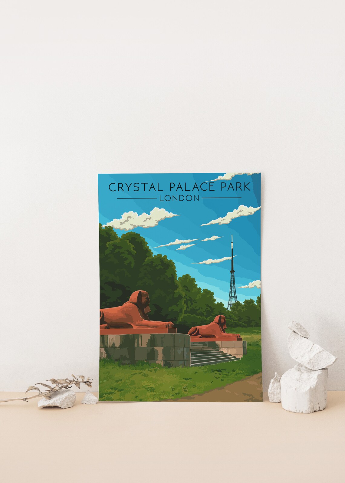 Crystal Palace Park London Travel Poster Art Print - Image 4