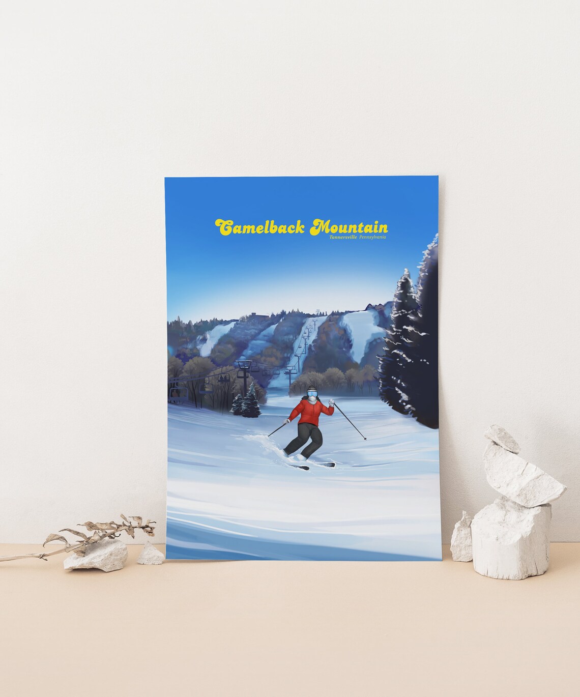 Camelback Mountain Retro Ski Poster Tannersville Pennsylvania - Image 4