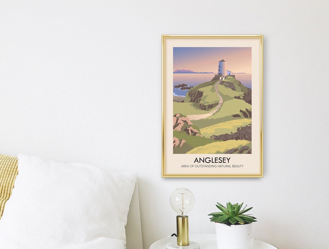 Anglesey AONB Vintage Travel Poster, North Wales - Image 3