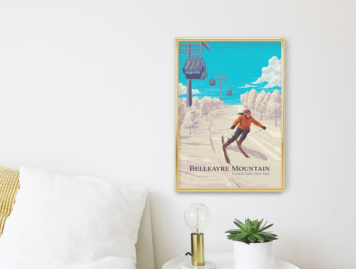 Belleayre Mountain Ski Resort Vintage Travel Poster - Image 3