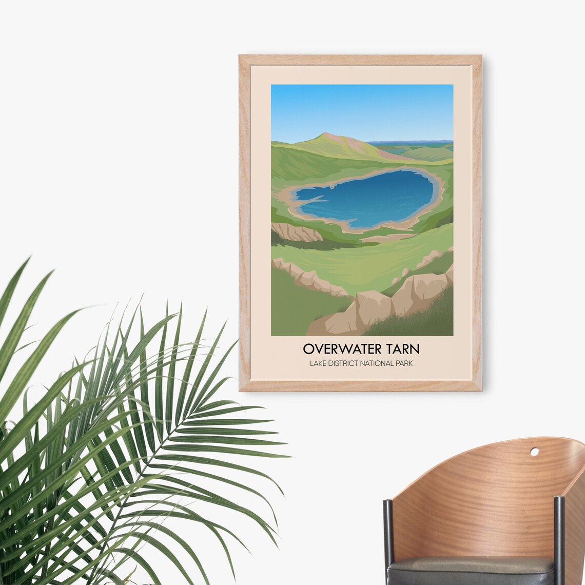 Overwater Tarn Lake District National Park Fell View Travel Poster - Image 3