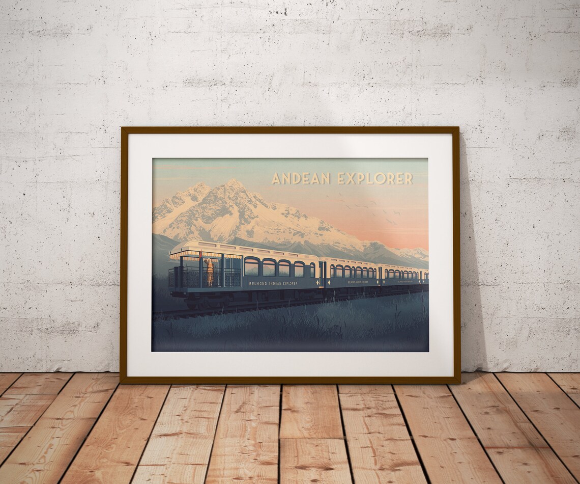 Belmond Andean Explorer Luxury Train Sunset Poster Peru Andes Mountain Journey - Image 4