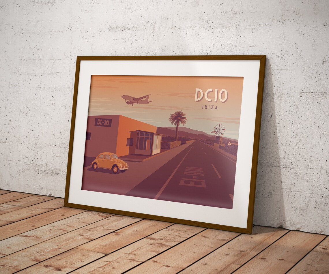DC10 Nightclub Ibiza Vintage Travel Poster - Image 3