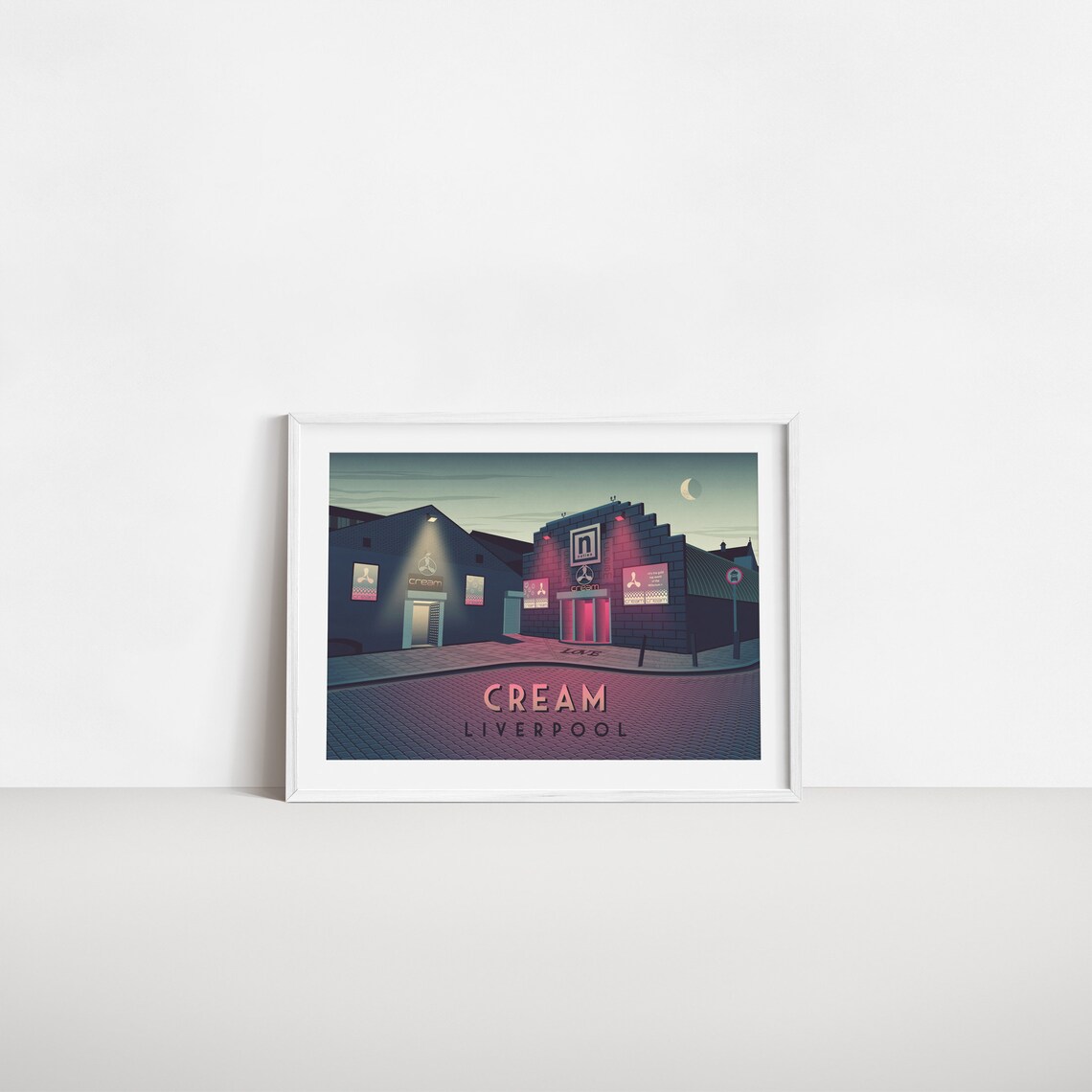 Cream Liverpool Nightclub Vintage Travel Poster - Image 2