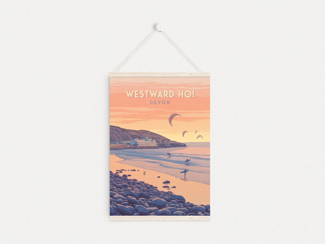 Westward Ho Vintage Travel Poster, North Devon - Image 3