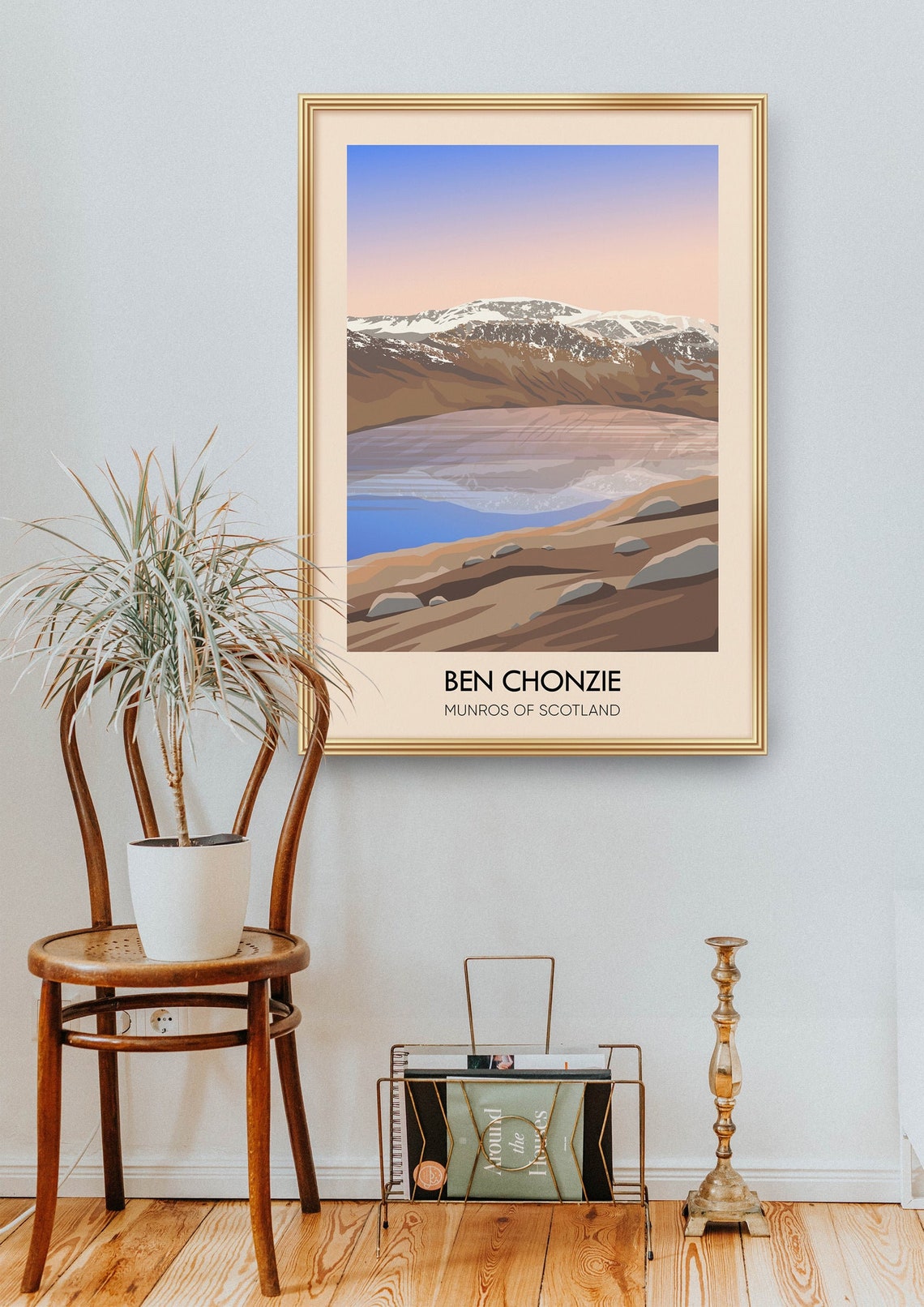 Ben Chonzie Munros Of Scotland Travel Poster Vintage Travel Print Scottish Highlands National Parks Munro Bagging Breadalbane Hiking - Image 2