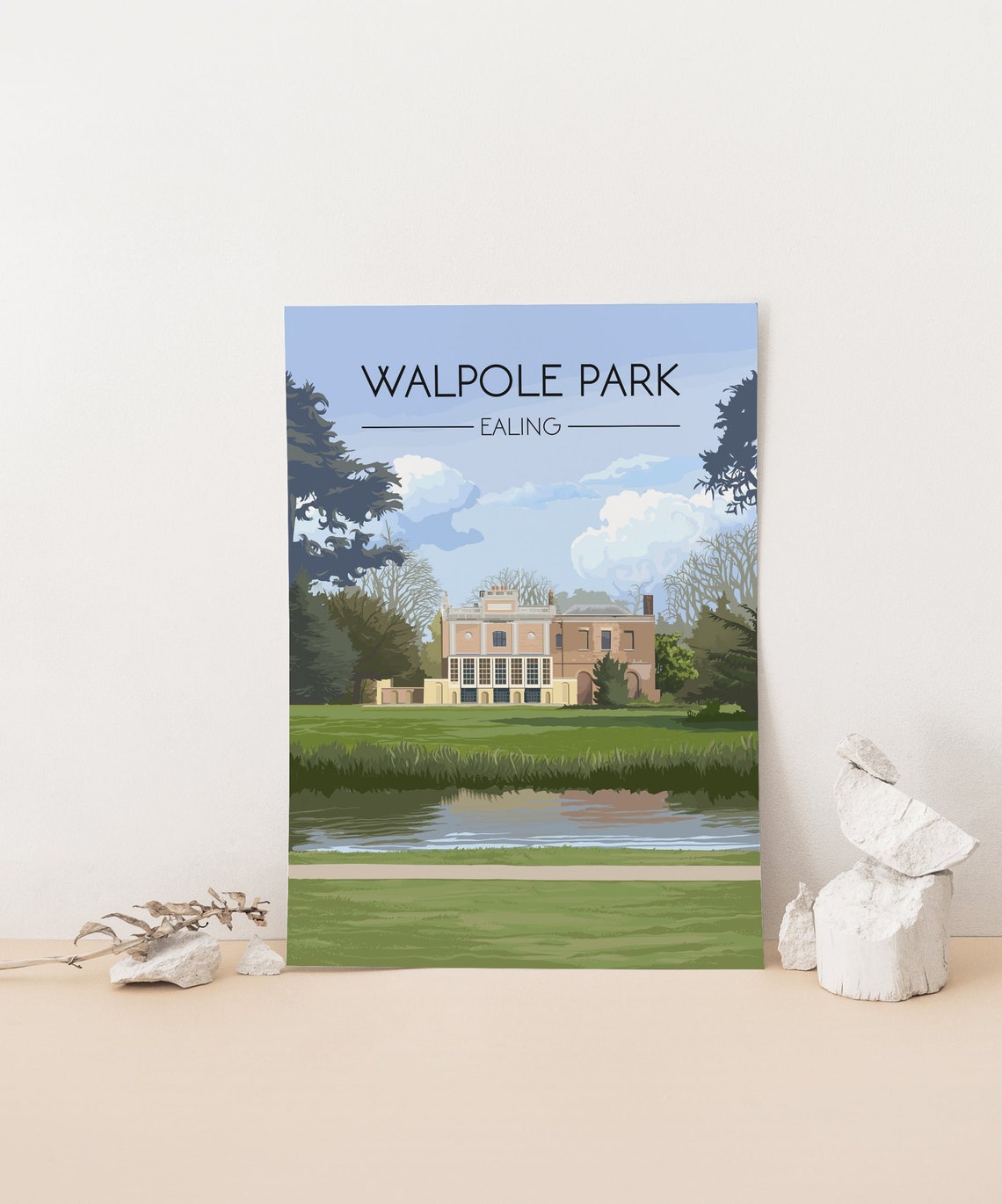 Walpole Park Ealing Manor House Riverside Grand Green Lawn Poster - Image 4