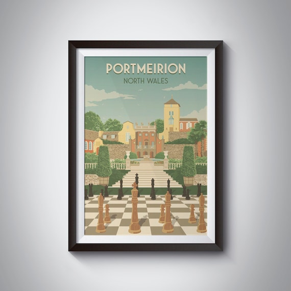 Portmeirion Travel Poster, North Wales Village