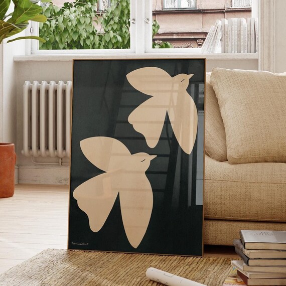 Abstract Birds Art Print, Modern Minimalist