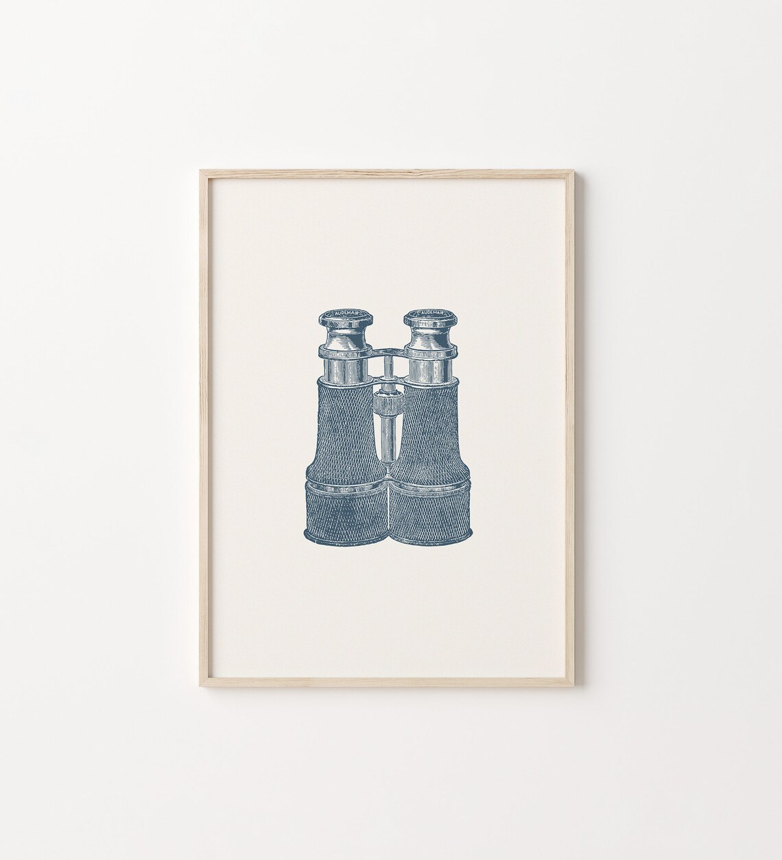 Antique Binoculars Coastal Wall Art, Modern Vintage Print
