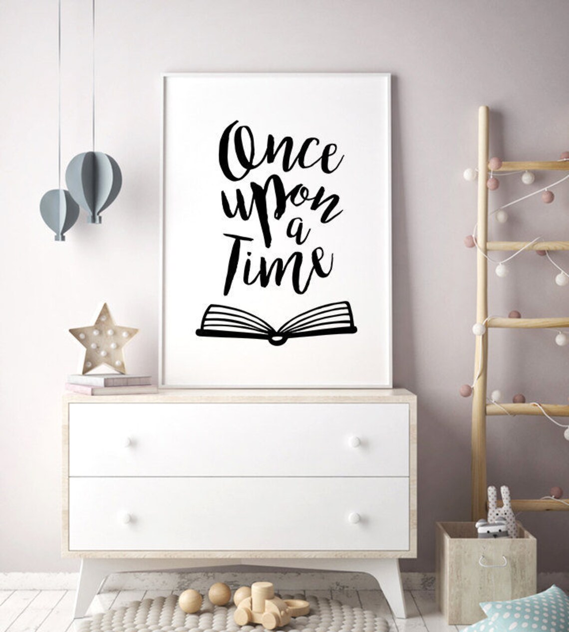 Once Upon a Time Kids Room Book Art Print - Image 2