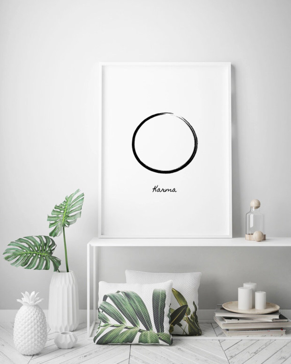 Karma Quote Wall Art, Scandinavian Yoga Print - Image 2