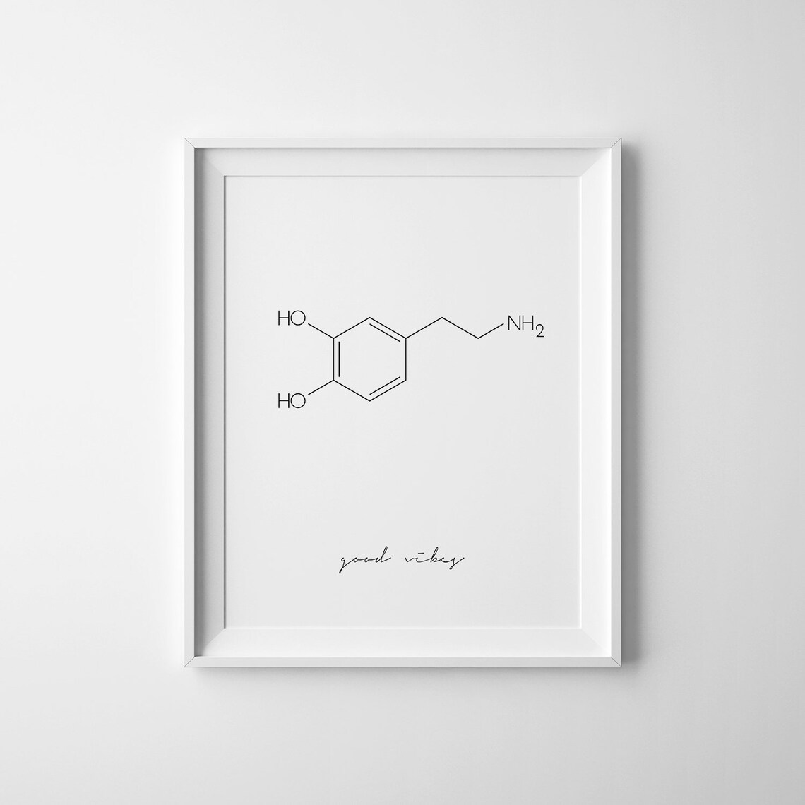 Dopamine Molecule Art Print, Science Teacher Gift