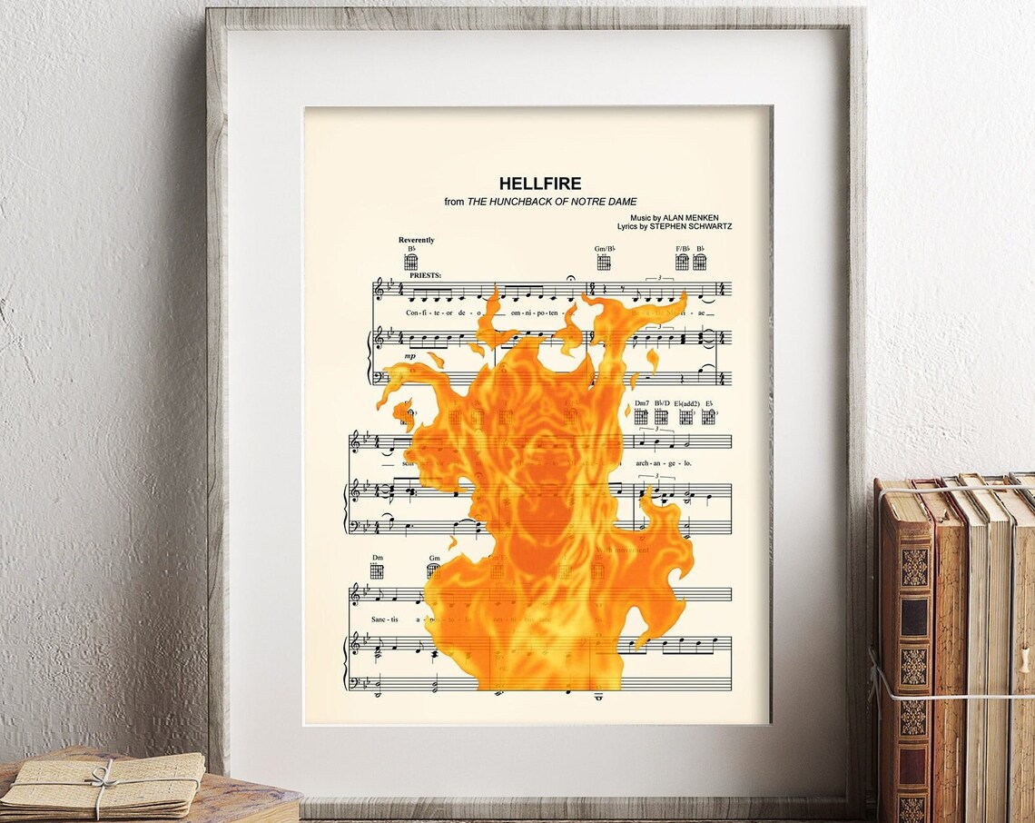 Hellfire Sheet Music Art From The Hunchback of Notre Dame Poster - Image 2