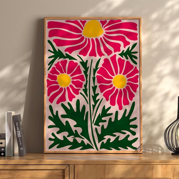 Henri Matisse Flower Boho Style Exhibition Poster Eclectic Prints Gallery Wall Art Retro Trendy Instant