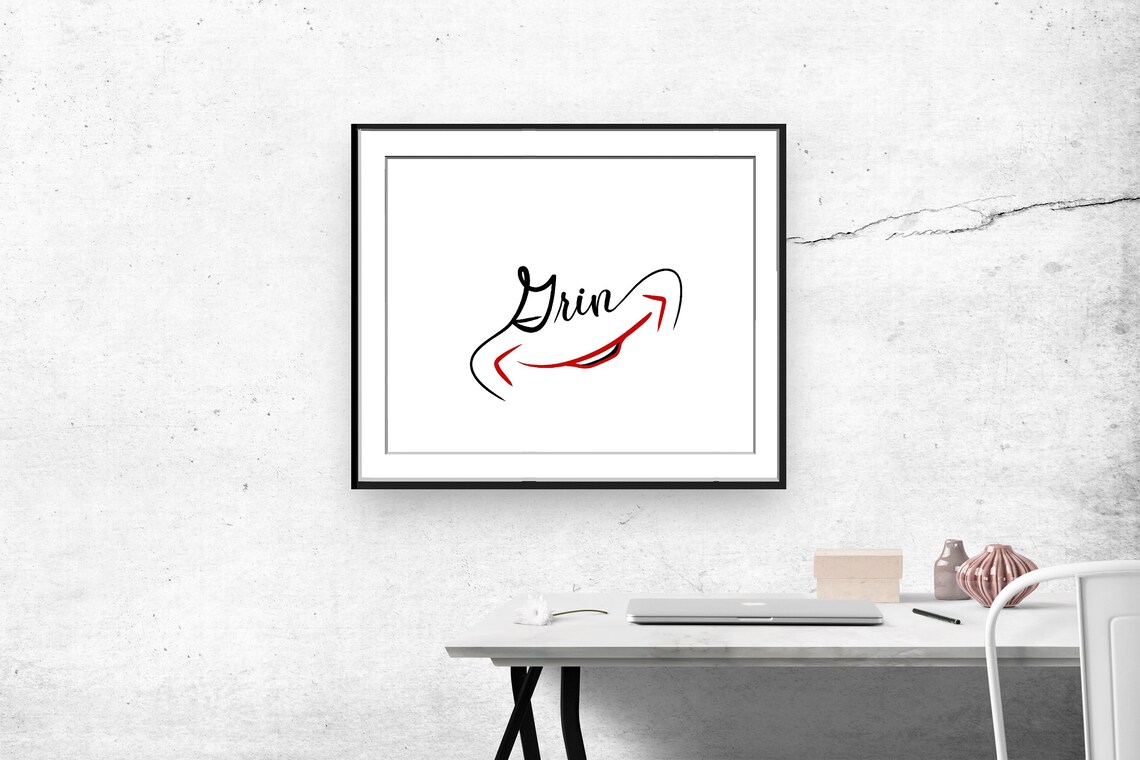 Inspirational Grin Text Poster, Smile Happy Joy - Image 2