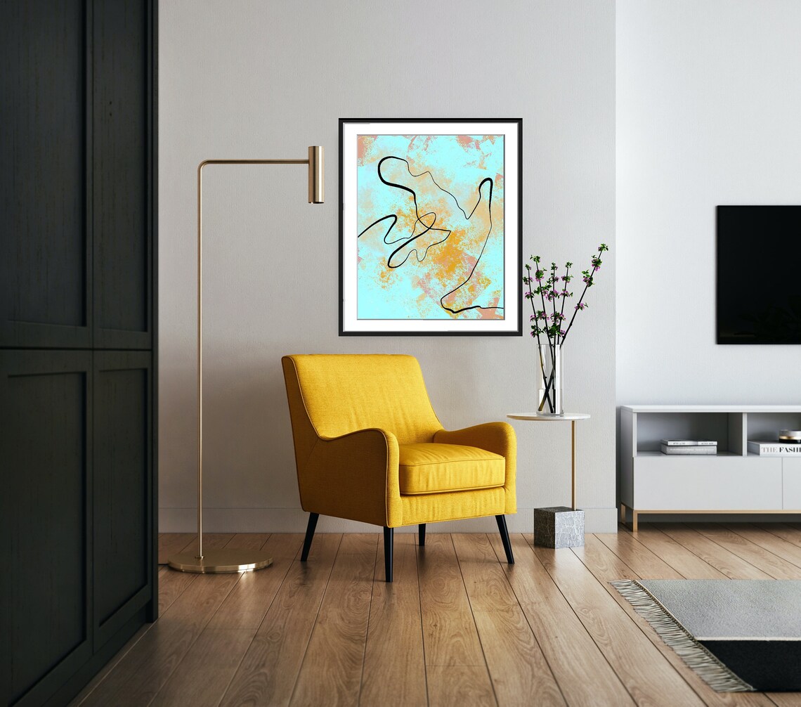 Abstract Minimalist Boho Line Art On Abstract Background Wall Art Contemporary Modern Instant - Image 4