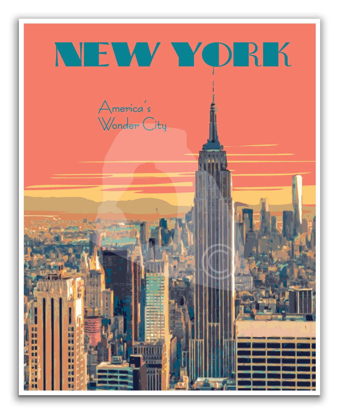 New York City Vintage Style Travel Poster - Image 3