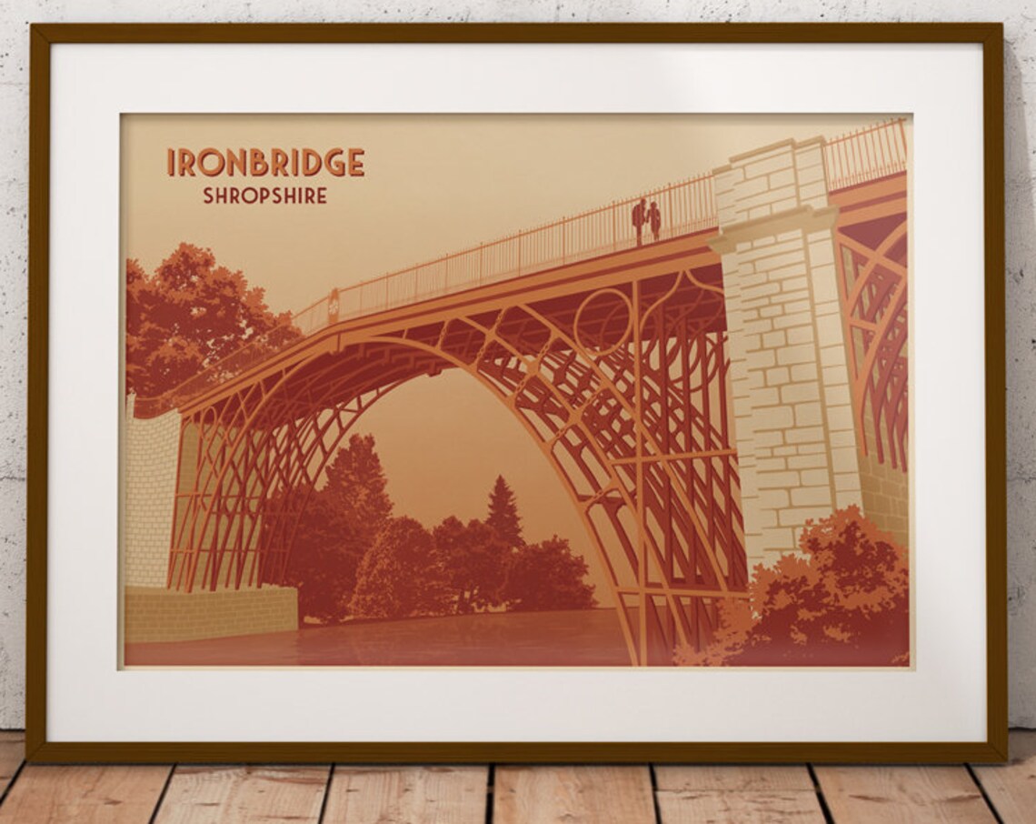 Ironbridge Vintage Travel Poster, Shropshire Art Print - Image 4