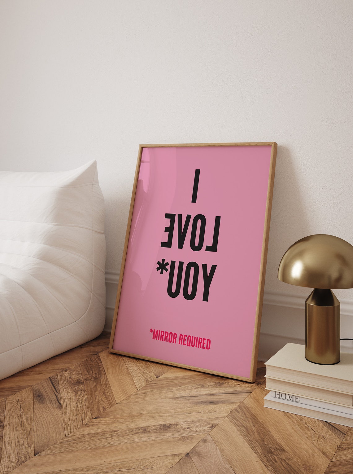 I Love You Mirror Required Pink Self Love Typography Art Poster - Image 2
