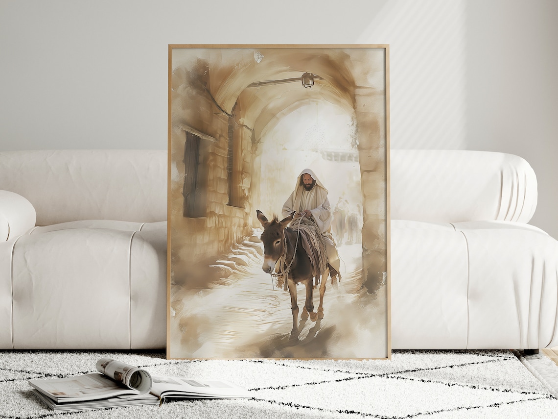 Jesus On A Donkey Jerusalem Christian Poster