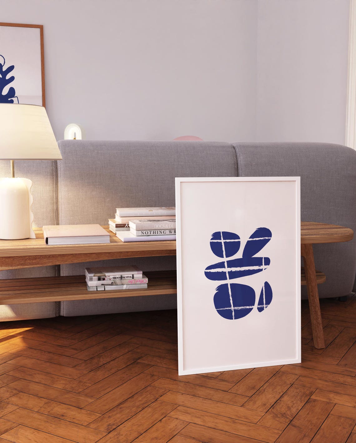Abstract Blue Organic Shapes Matisse Style Modern Art Poster - Image 4