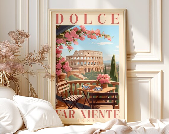Dolce Far Niente Rome Terrace Coffee View of the Colosseum Poster