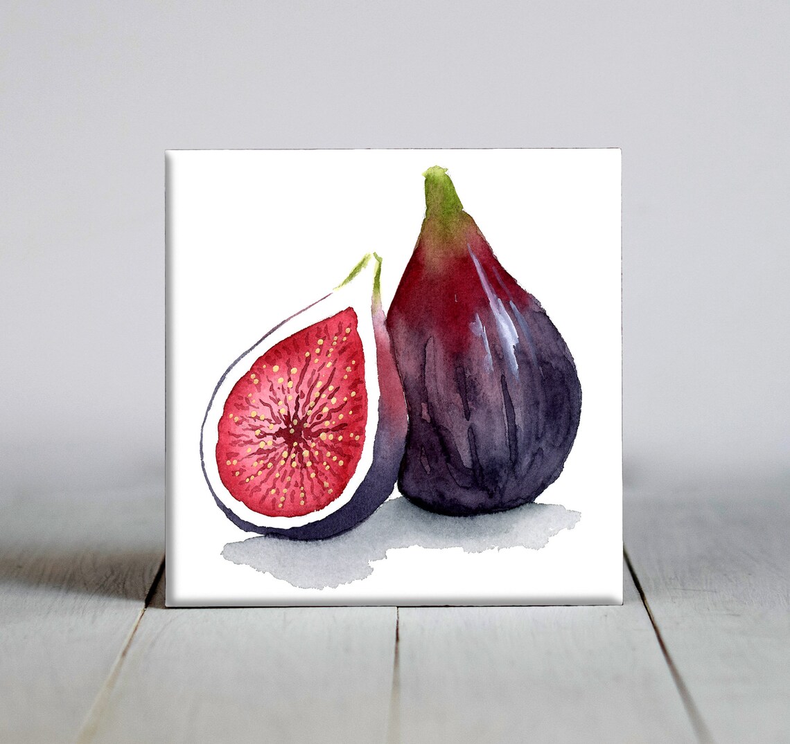Fig Ceramic Tile Fig Decorative Tile Fruit Lover Gift Unique Food Gifts