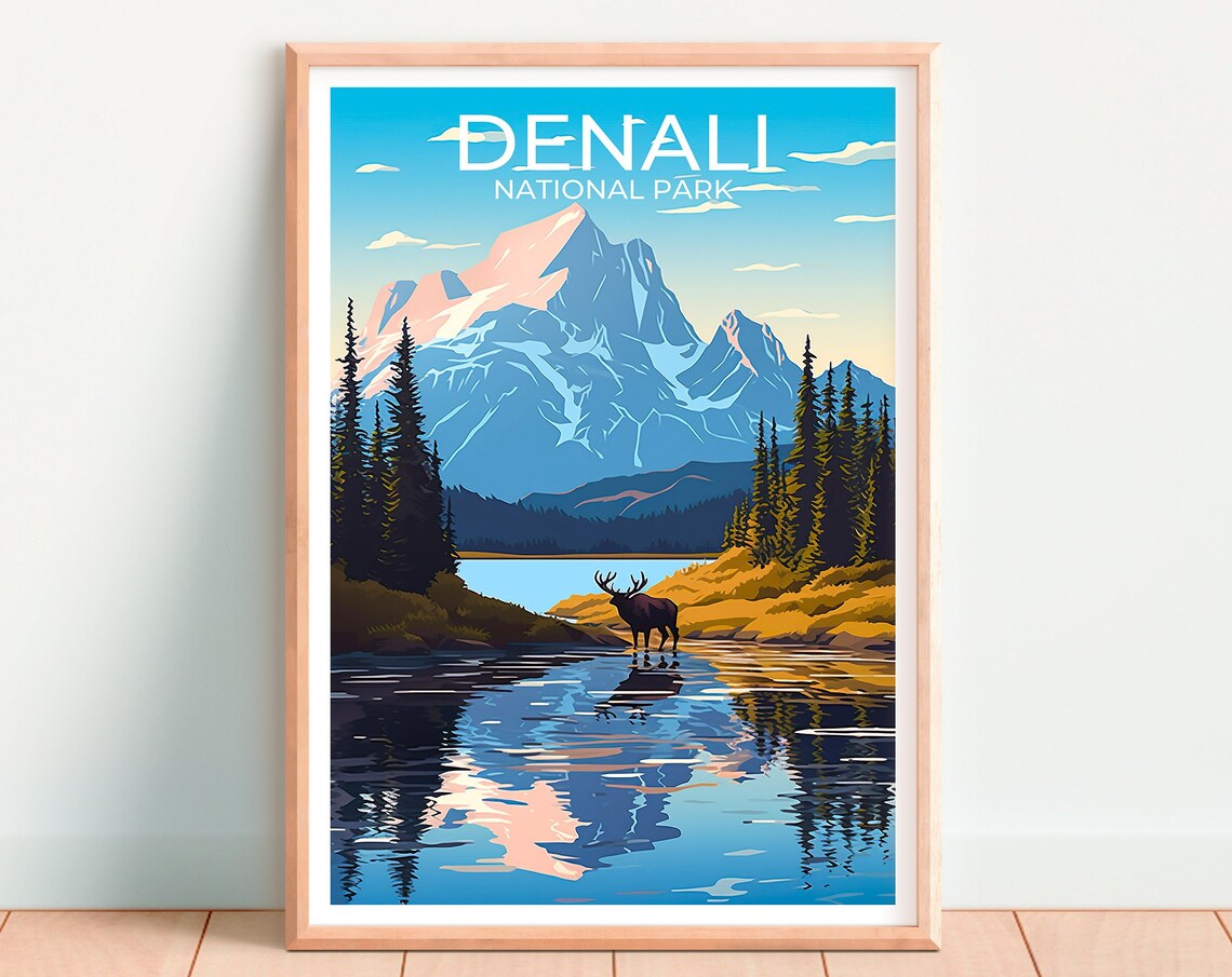Denali National Park Travel Poster, Alaska Landscape - Image 4