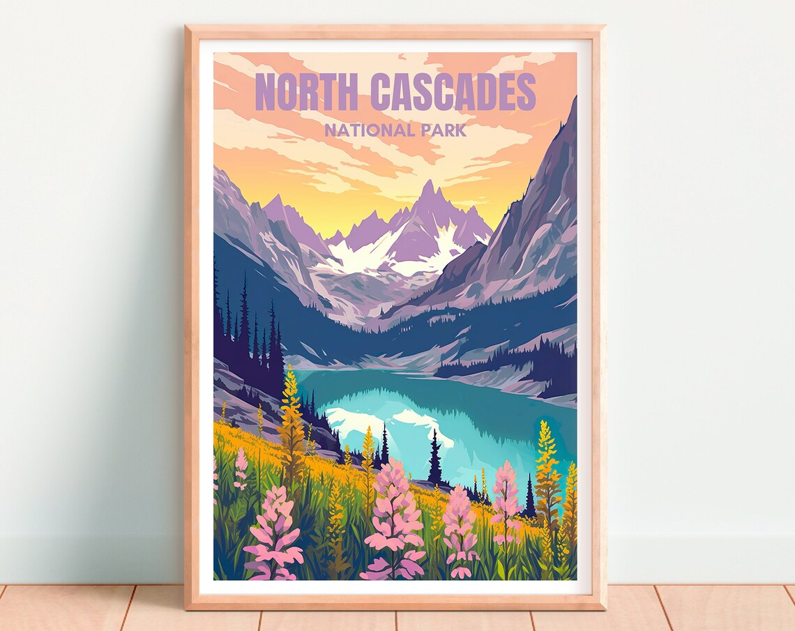 North Cascades National Park Travel Poster, Washington - Image 4