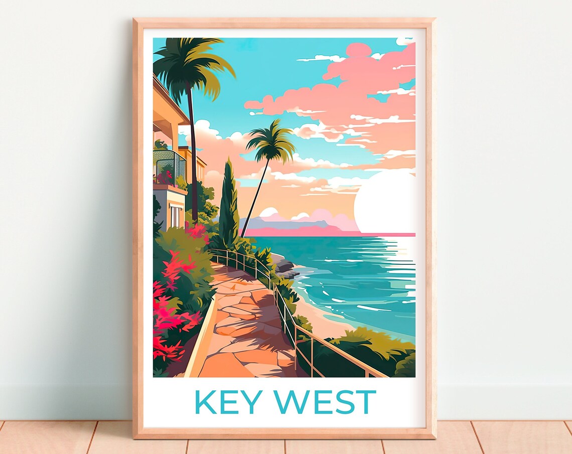 Key West Travel Poster, Florida Keys Wall Art - Image 4