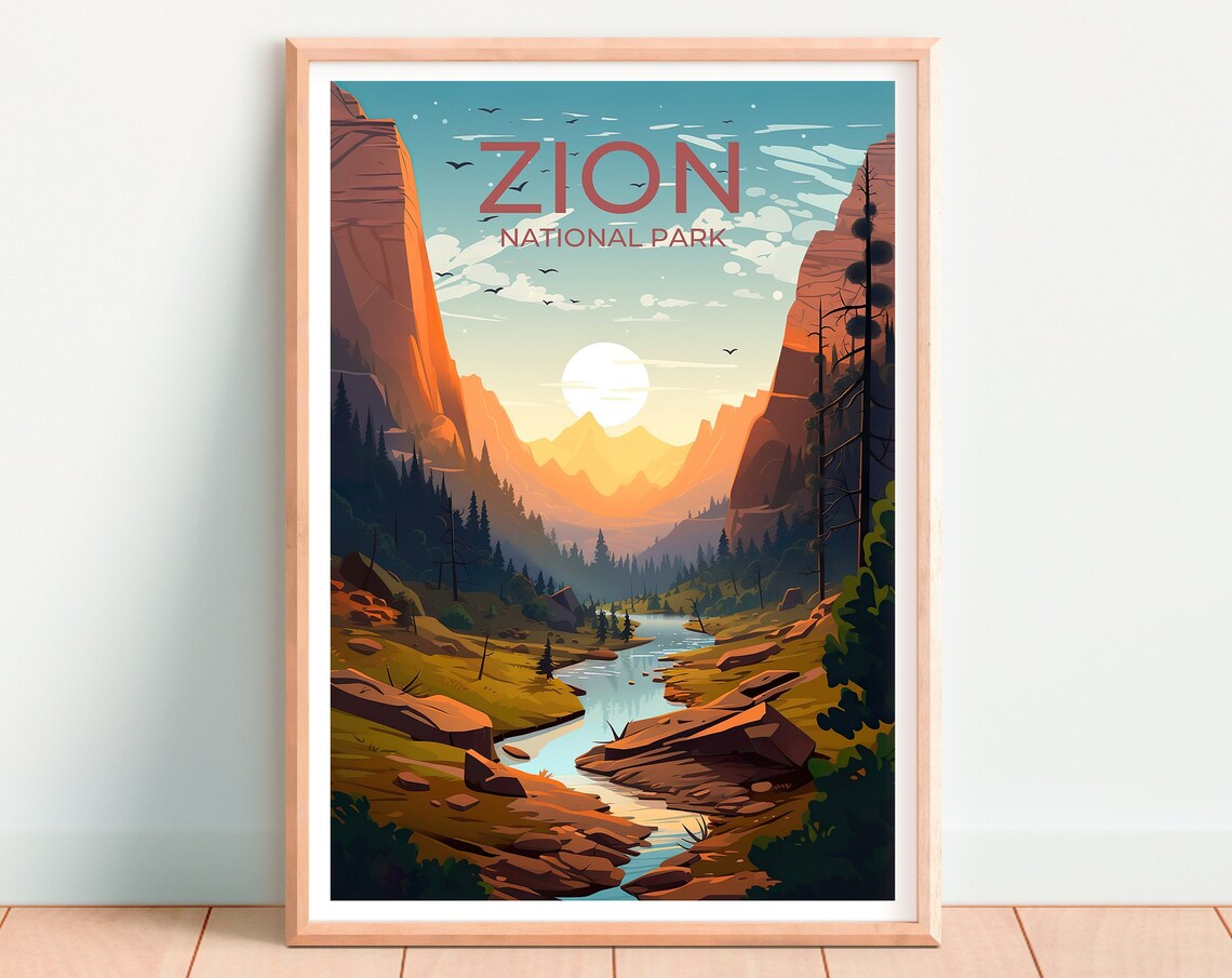 Zion National Park Travel Poster, National Parks - Image 4