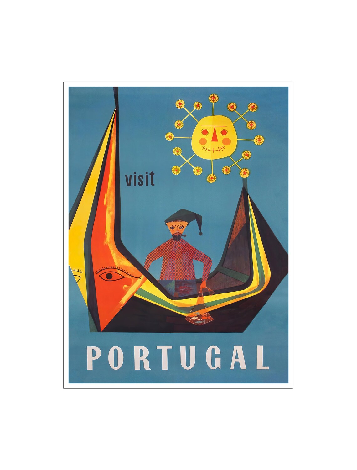 Portugal Vintage Travel Poster, European Travel Print